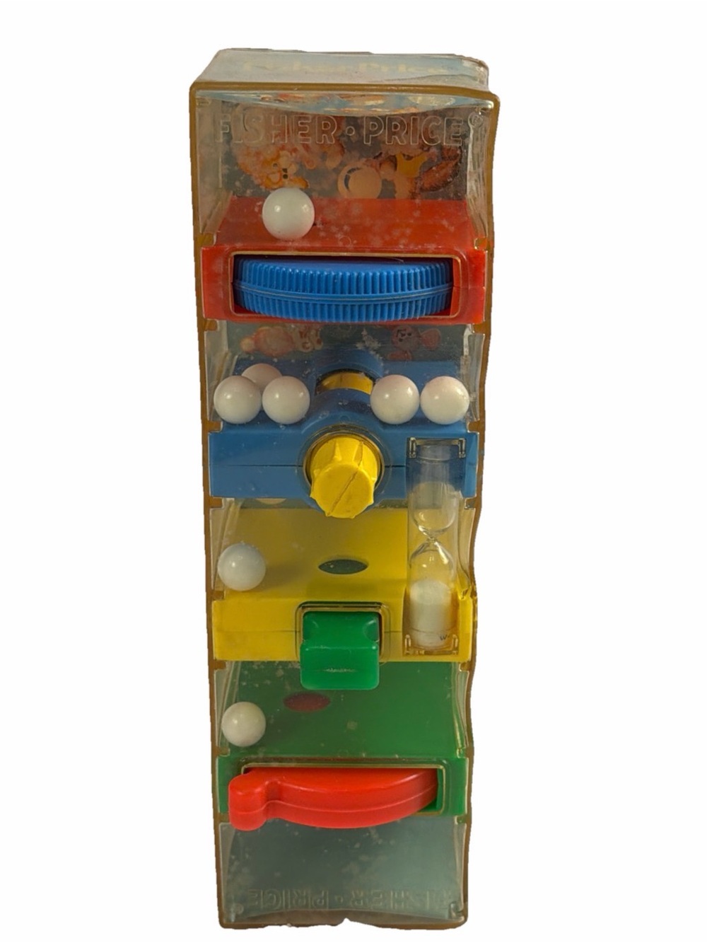 Vintage 1971 Fisher Price Tumble Tower Marble Maze w/ Hourglass Timer 10"